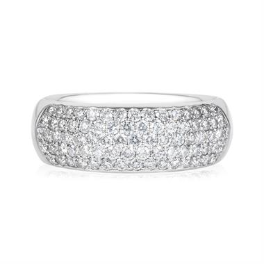 Platinum Diamond Set Domed Ring  thumbnail