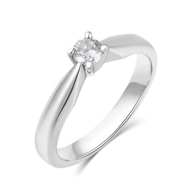 18ct White Gold Diamond Solitaire Ring 0.15ct thumbnail