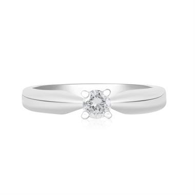 18ct White Gold Diamond Solitaire Ring 0.15ct thumbnail