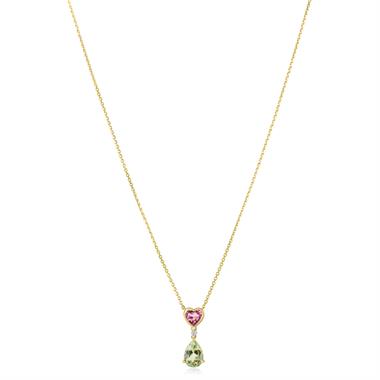 18ct Yellow Gold Tourmaline Drop Necklace thumbnail