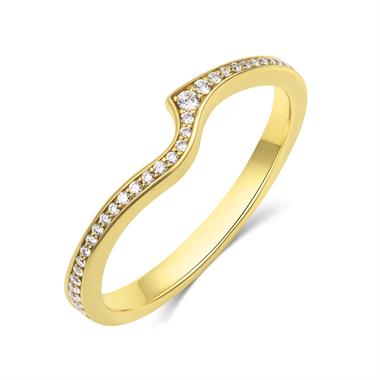 18ct Yellow Gold Diamond Shaped Wedding Ring 0.18ct thumbnail