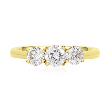 18ct Yellow Gold Diamond Three Stone Engagement Ring 1.00ct thumbnail