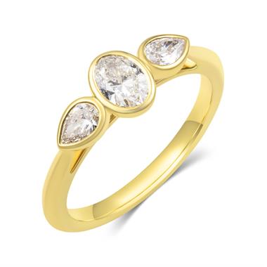 18ct Yellow Gold Three Stone Diamond Engagement Ring 0.68ct thumbnail