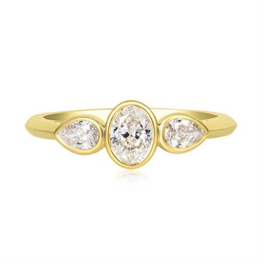 18ct Yellow Gold Three Stone Diamond Engagement Ring 0.68ct thumbnail