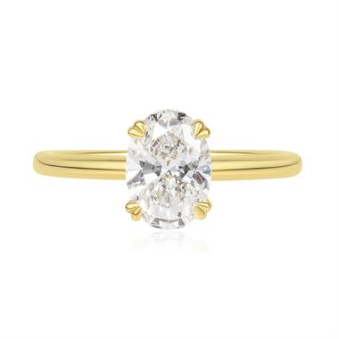 18ct Yellow Gold Lab Grown Oval Diamond Engagement Ring 1.50ct thumbnail