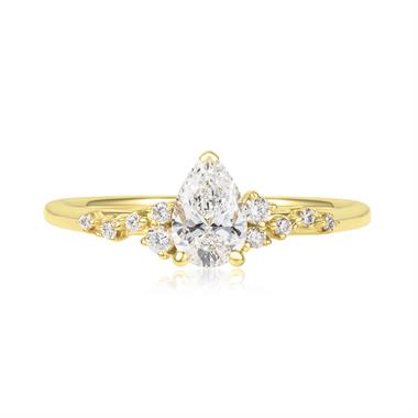 Stardust 18ct Yellow Gold Pear Diamond Engagement Ring 0.50ct thumbnail