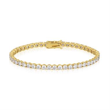 18ct Yellow Gold Diamond Tennis Bracelet 9.06ct thumbnail