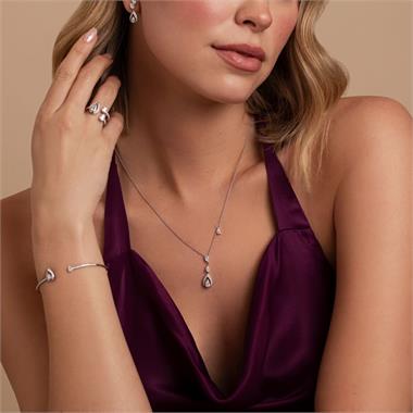 Theia 18ct White Gold Diamond Drop Necklace thumbnail