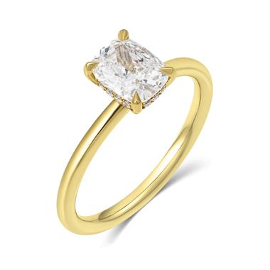 18ct Yellow Gold Cushion Diamond Engagement Ring 1.01ct thumbnail