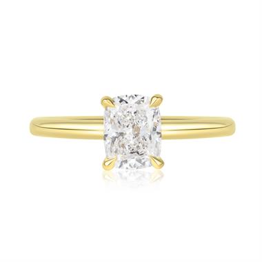 18ct Yellow Gold Cushion Diamond Engagement Ring 1.01ct thumbnail