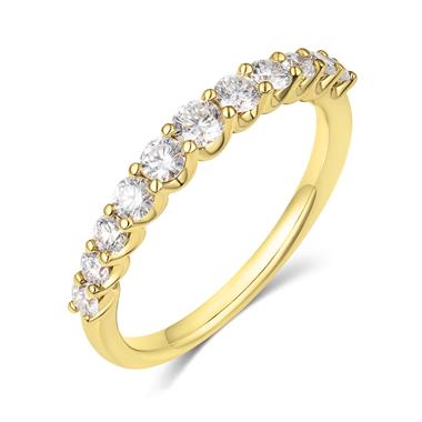 18ct Yellow Gold Graduated Diamond Half Eternity Ring thumbnail