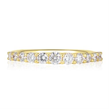 18ct Yellow Gold Graduated Diamond Half Eternity Ring thumbnail