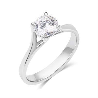Platinum Twist Design Diamond Solitaire Engagement Ring 1.00ct thumbnail