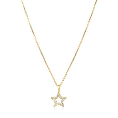 18ct Yellow Gold Diamond Star Necklace thumbnail