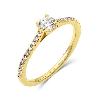 18ct Yellow Gold Diamond Solitaire Engagement Ring 0.25ct thumbnail