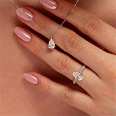 Platinum Pear Shape Diamond Solitaire Engagement Ring 1.70ct thumbnail