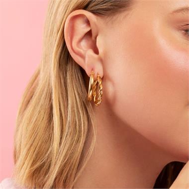 18ct Yellow Gold Hoop Earrings 28mm thumbnail
