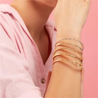 18ct Yellow Gold Twist Design Bangle thumbnail