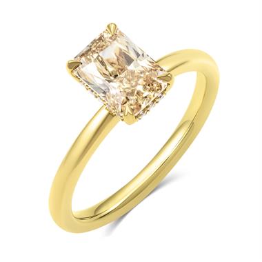 18ct Yellow Gold Champagne Diamond Engagement Ring 1.50ct thumbnail