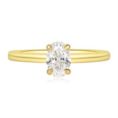 18ct Yellow Gold Oval Cut Diamond Solitaire Engagement Ring 0.60ct thumbnail