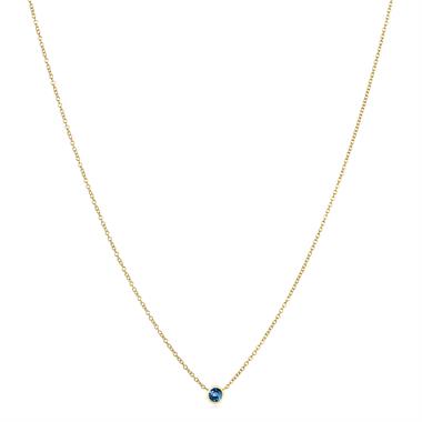 18ct Yellow Gold Sapphire Solitaire Necklace thumbnail