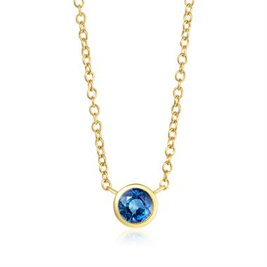 18ct Yellow Gold Sapphire Solitaire Necklace thumbnail