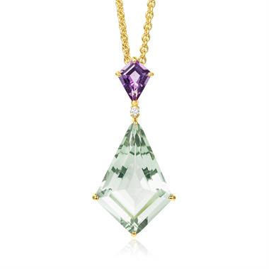 Sweetpea Kite Shape Amethyst Necklace thumbnail