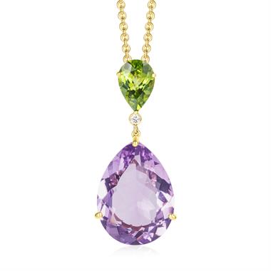 Sweetpea Amethyst and Peridot Necklace thumbnail
