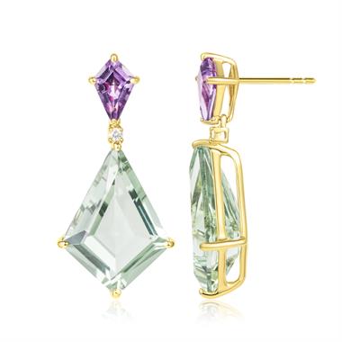 Sweetpea Kite Shape Amethyst Earrings thumbnail