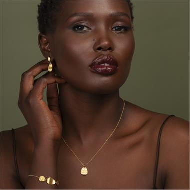 Cadence 18ct Yellow Gold Satin Finish Drop Earrings thumbnail