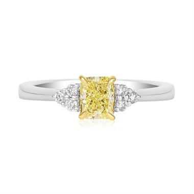 Platinum Yellow Radiant Diamond Engagement Ring 0.60ct thumbnail