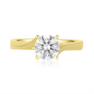18ct Yellow Gold Twist Design Diamond Solitaire Engagement Ring 1.00ct thumbnail
