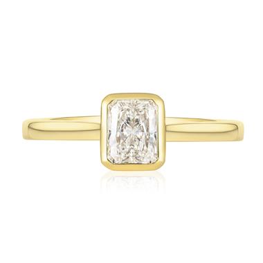 18ct Yellow Gold Bezel Set Radiant Diamond Solitaire Engagement Ring 0.80ct thumbnail