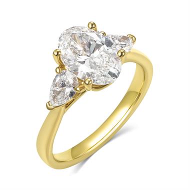 18ct Yellow Gold Lab Grown Oval Diamond Engagement Ring 2.00ct thumbnail