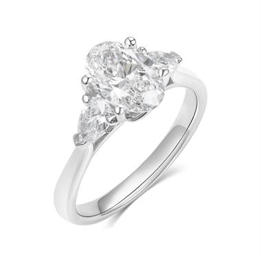 Platinum Lab Grown Oval Diamond Engagement Ring 1.50ct thumbnail