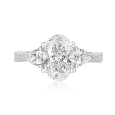 Platinum Lab Grown Oval Diamond Engagement Ring 2.00ct thumbnail