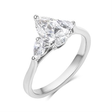 Platinum Lab Grown Pear Diamond Engagement Ring 1.50ct thumbnail