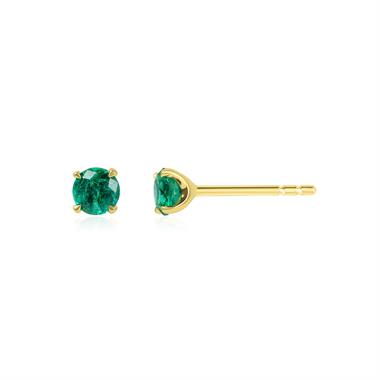 18ct Yellow Gold Emerald Stud Earrings thumbnail