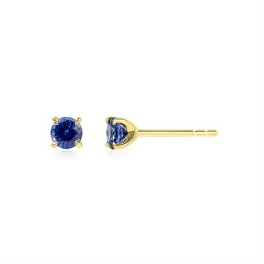 18ct Yellow Gold Blue Sapphire Stud Earrings thumbnail