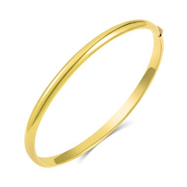 18ct Yellow Gold Oval Bangle Large thumbnail