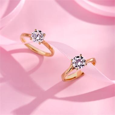 18ct Yellow Gold Twist Design Diamond Solitaire Engagement Ring 1.00ct thumbnail