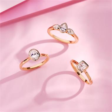 18ct Yellow Gold Bezel Set Radiant Diamond Solitaire Engagement Ring 0.80ct thumbnail
