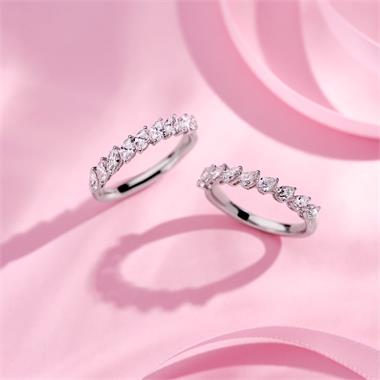 Platinum Marquise Diamond Half Eternity Ring 0.82ct thumbnail