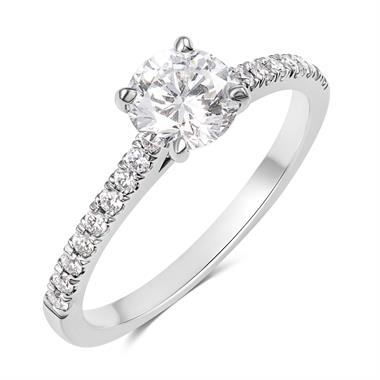 Platinum Diamond Solitaire Engagement Ring 0.78ct thumbnail