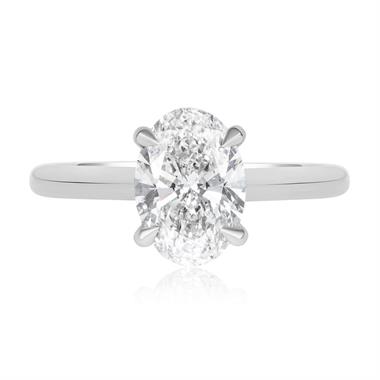 Platinum Oval Diamond Solitaire Engagement Ring 2.01ct thumbnail