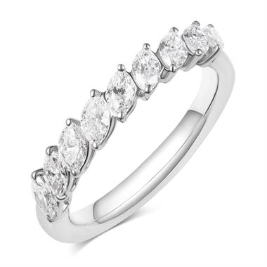 Platinum Marquise Diamond Half Eternity Ring 0.82ct thumbnail