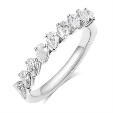 Platinum Pear Diamond Half Eternity Ring 0.70ct thumbnail