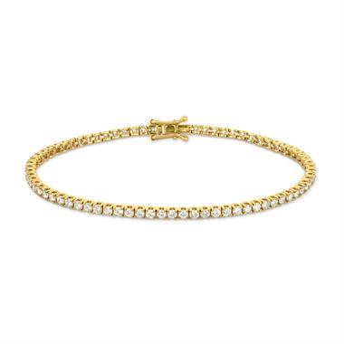 18ct Yellow Gold Diamond Tennis Bracelet 3.04ct thumbnail