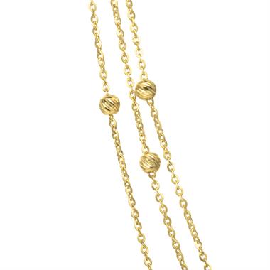 18ct Yellow Gold Faceted Bead Detail Station Necklace thumbnail