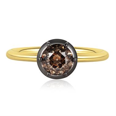 18ct Yellow Gold Old Cut Cognac Diamond Engagement Ring 1.22ct thumbnail
